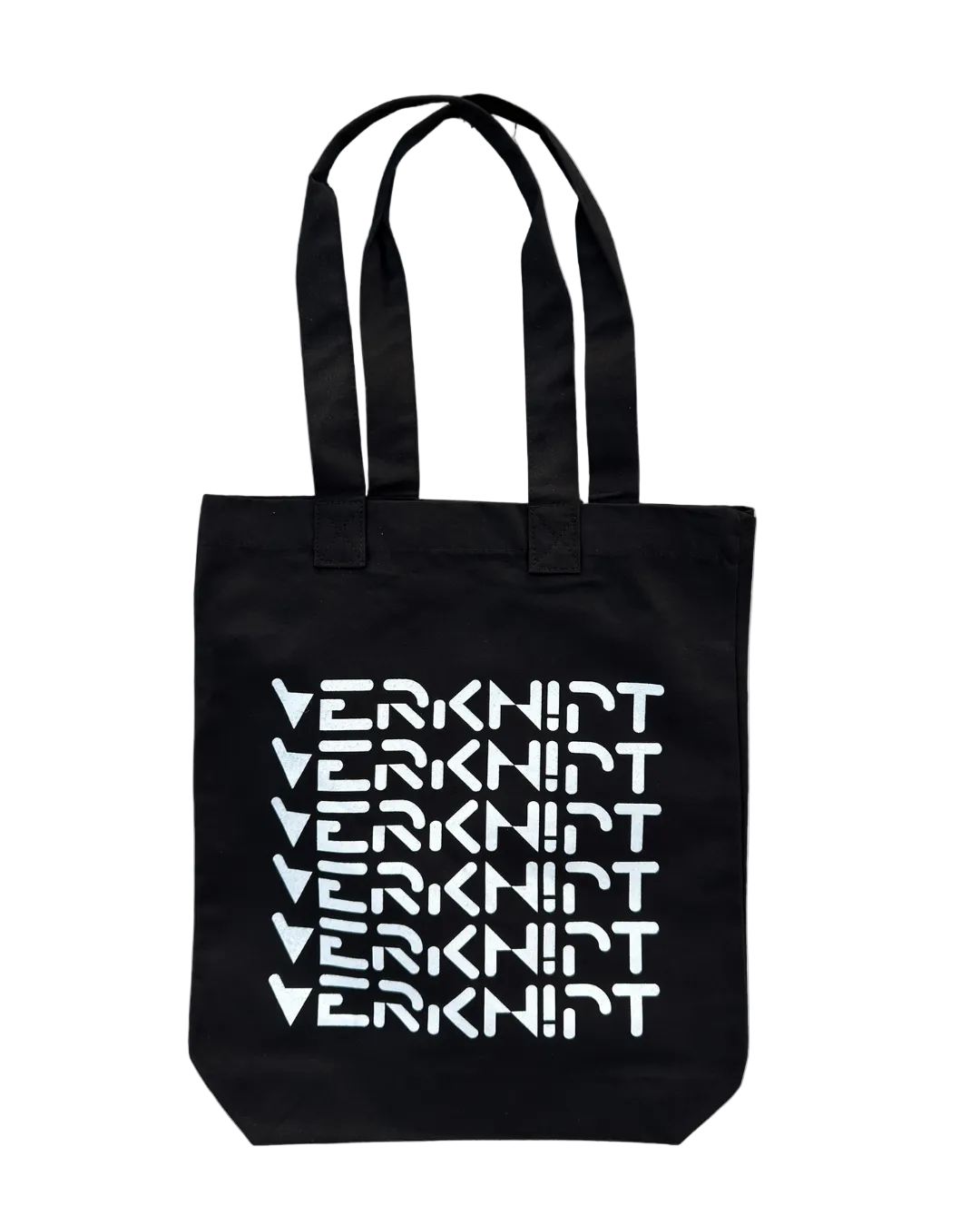 Verknipt Totebag white logo